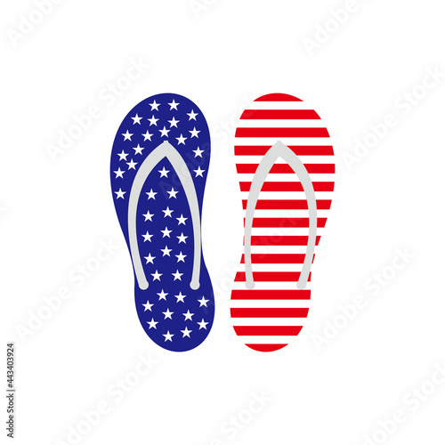 flip-flops with a flag of America icon vector design