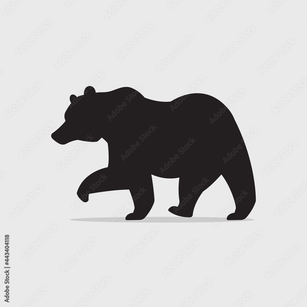 Bear black silhouette vector illustration