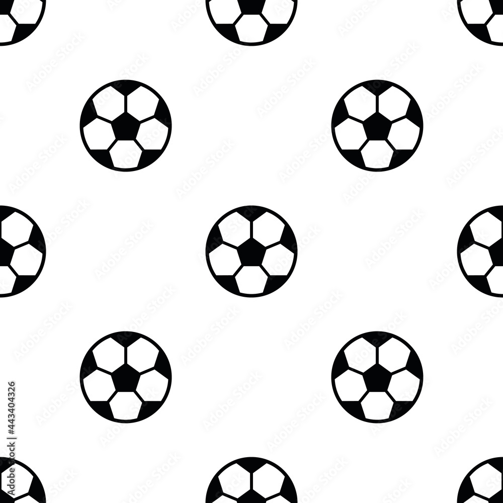 Seamless pattern with soccer balls. Football pattern white background. Vector sport illustration