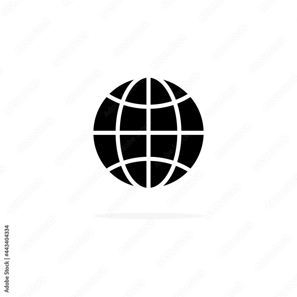 Globe icon. World wide web shape symbol. Planet web sign. Internet pictogram. Vector illustration isolated on white Globe icon. World wide web shape symbol. Planet web sign. Internet pictogram. Vector illustration isolated on white