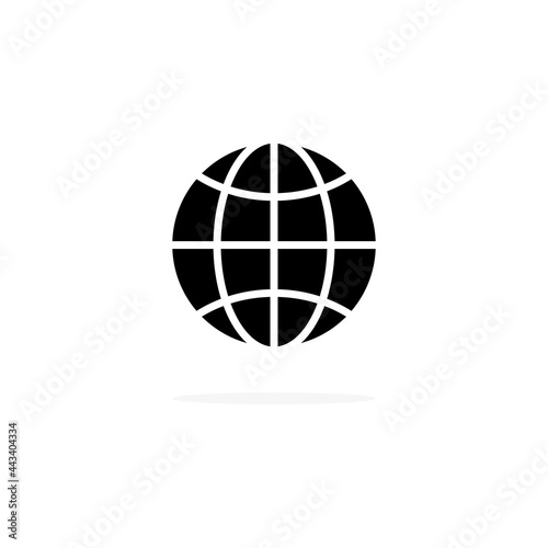 Globe icon. World wide web shape symbol. Planet web sign. Internet pictogram. Vector illustration isolated on white