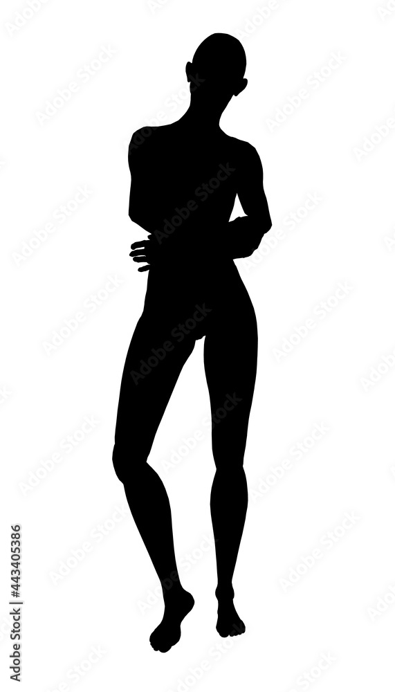 Silhouette of a girl standing in a sexy pose isolated on a white background. Vector illustration Silhouette of a girl standing in a sexy pose isolated on a white background. Vector illustration