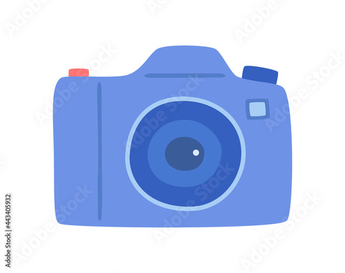 Digital camera in a hand-drawn style, isolated