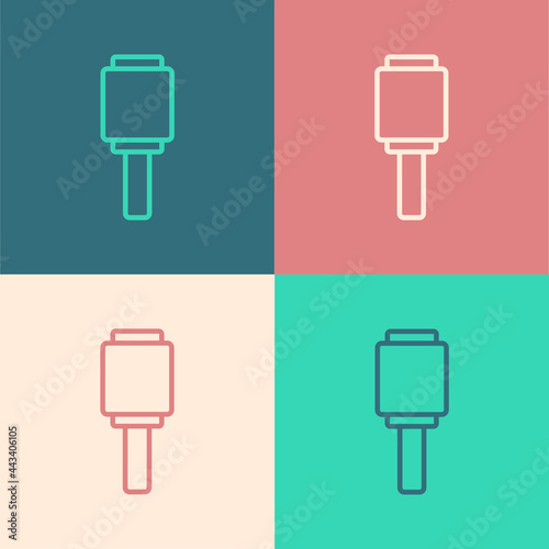 Pop art line RKG 3 anti-tank hand grenade icon isolated on color background. Vector photo