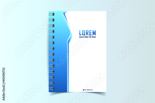 Minimal vector abstract notebook cover design. Planner and diary cover for print. Abstract design for copybook brochures and school books. Notebook paper. Brochure, book, magazine template.