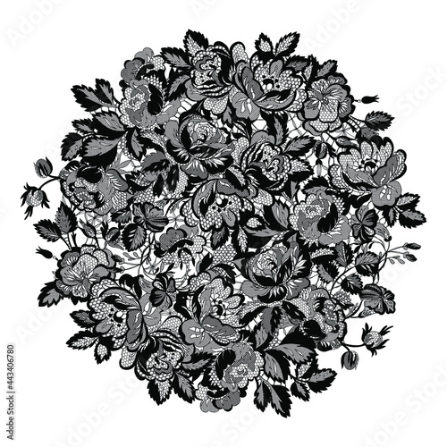 lace flowers frame decoration element