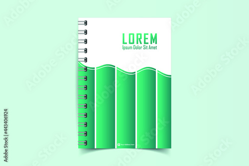 Minimal vector abstract notebook cover design. Planner and diary cover for print. Abstract design for copybook brochures and school books. Notebook paper. Brochure, book, magazine template.