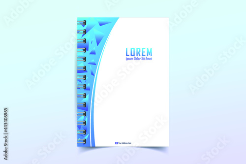 Minimal vector abstract notebook cover design. Planner and diary cover for print. Abstract design for copybook brochures and school books. Notebook paper. Brochure, book, magazine template.