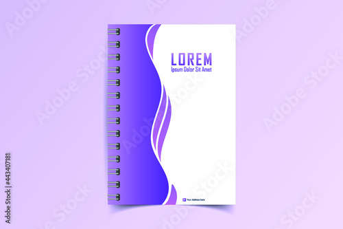 Minimal vector abstract notebook cover design. Planner and diary cover for print. Abstract design for copybook brochures and school books. Notebook paper. Brochure, book, magazine template.