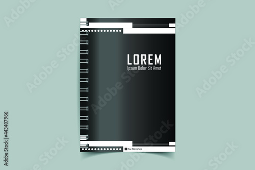 Minimal vector abstract notebook cover design. Planner and diary cover for print. Abstract design for copybook brochures and school books. Notebook paper. Brochure, book, magazine template.