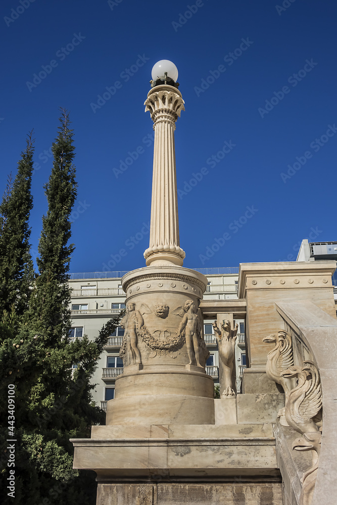 Neoclassical Library bulding in Athens, designed as part of architectural 