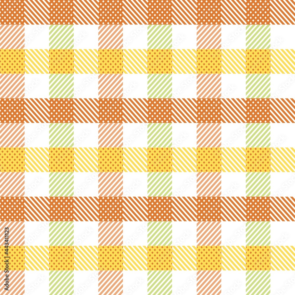 seamless pattern with yellow and white stripes, plaid vector Use straight lines to create a square fabric pattern. autumn festival seamless background seamless pattern with yellow and white stripes, plaid vector Use straight lines to create a square fabric pattern. autumn festival seamless background