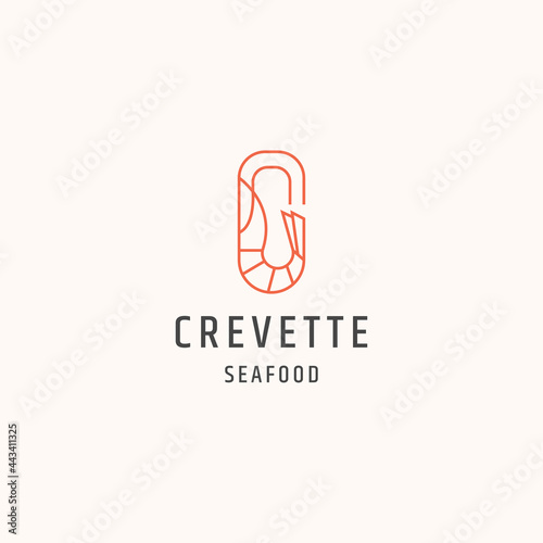 Letter C Shrimp logo icon design template vector illustration