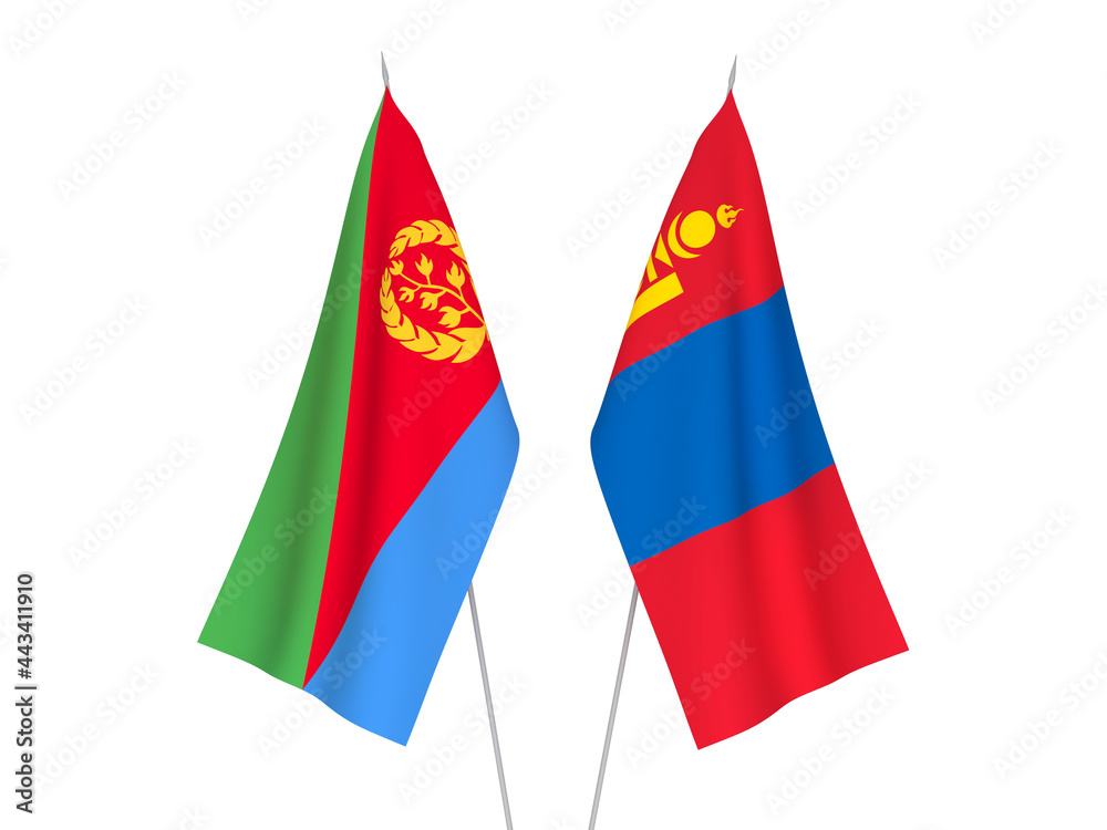Mongolia and Eritrea flags