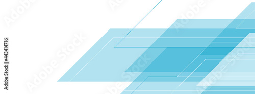 White blue tech geometric abstract minimal background. Vector banner design