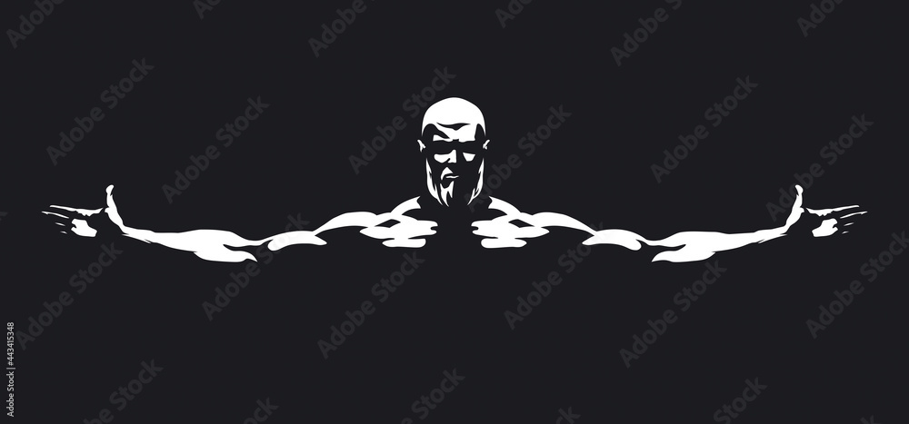 A muscular bearded man 