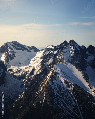 High Tatras mountains Slovakia landscape. A view from a plane.