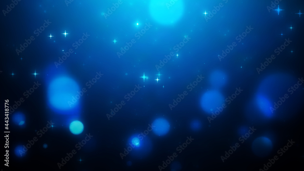 深海のような沈んだ水色のぼやけて神秘的なパーティクルのイメージ　ネイビー　コバルトブルー　青