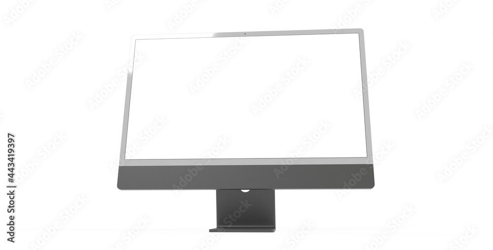 Realistic flat screen computer monitor 3d style mockup with blank screen isolated 3d Realistic flat screen computer monitor 3d style mockup with blank screen isolated 3d
