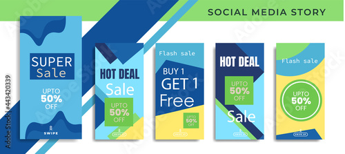 5 set Social Media Network Sales Banner Backgrounds, Mobile App, Poster, Flyer, Coupon,Advertisement, Smartphone Template Story, Abstract liquid Modern shapes. editable template eps 10 vector.