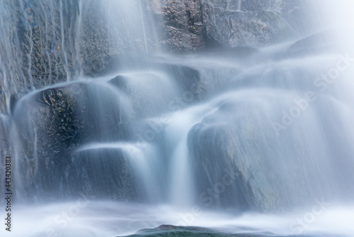 Landscape of a cascade at Bond Falls captured with motion blur, Michigan's Upper Peninsula, USA