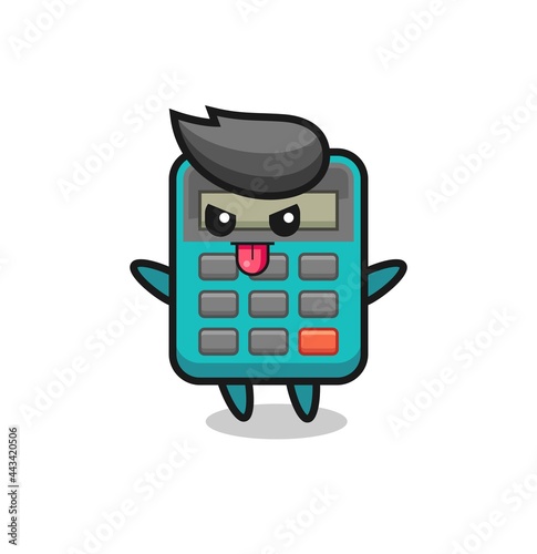 naughty calculator character in mocking pose