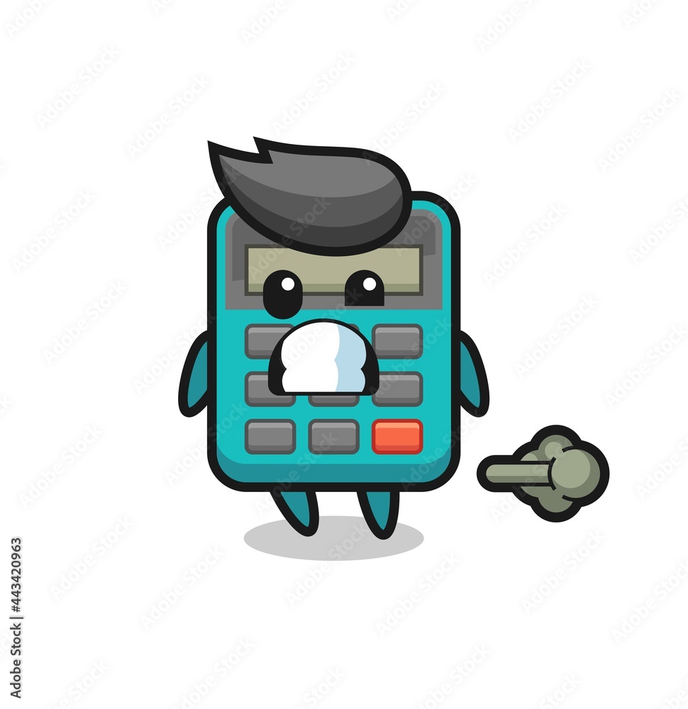 the illustration of the calculator cartoon doing fart the illustration of the calculator cartoon doing fart