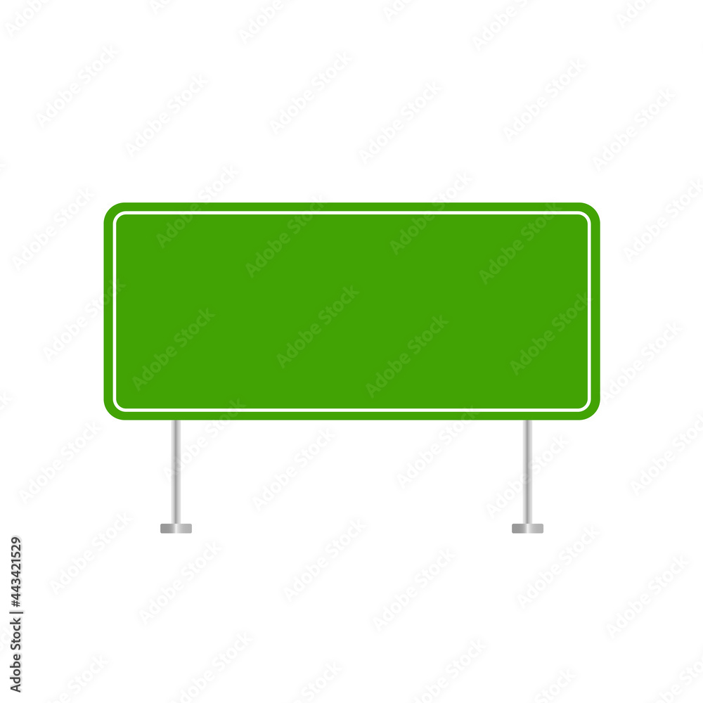 Obraz premium green blank information traffic sign isolated