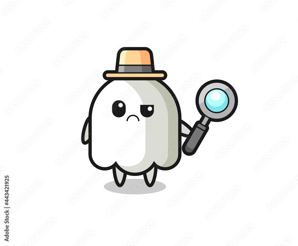 the mascot of cute ghost as a detective the mascot of cute ghost as a detective