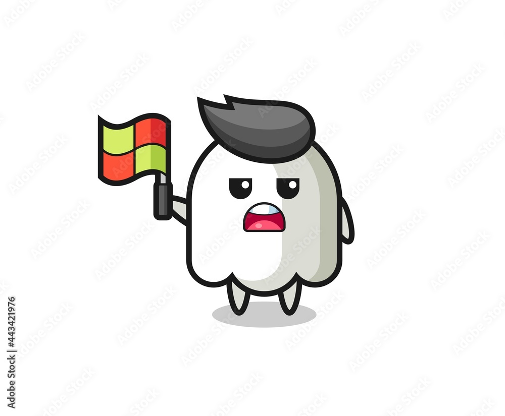 ghost character as line judge putting the flag up ghost character as line judge putting the flag up
