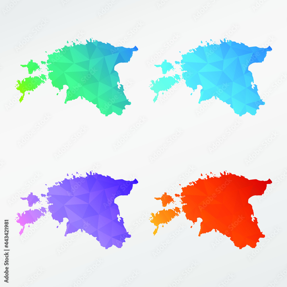 Obraz premium Estonia Low Poly Map Clip Art Design. Geometric Polygon Graphic National Icon. Vector Illustration Symbol.