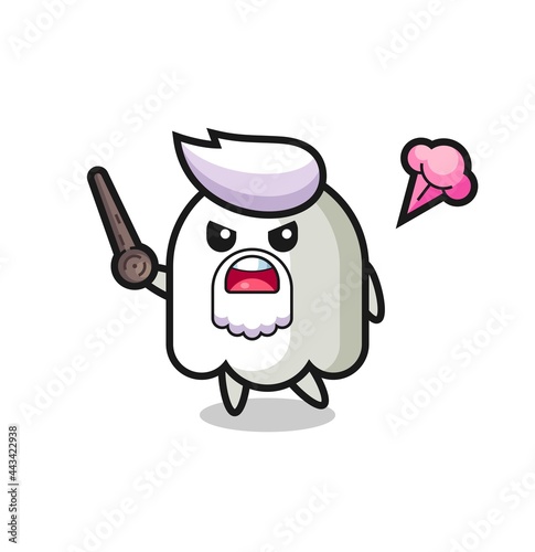 cute ghost grandpa is getting angry