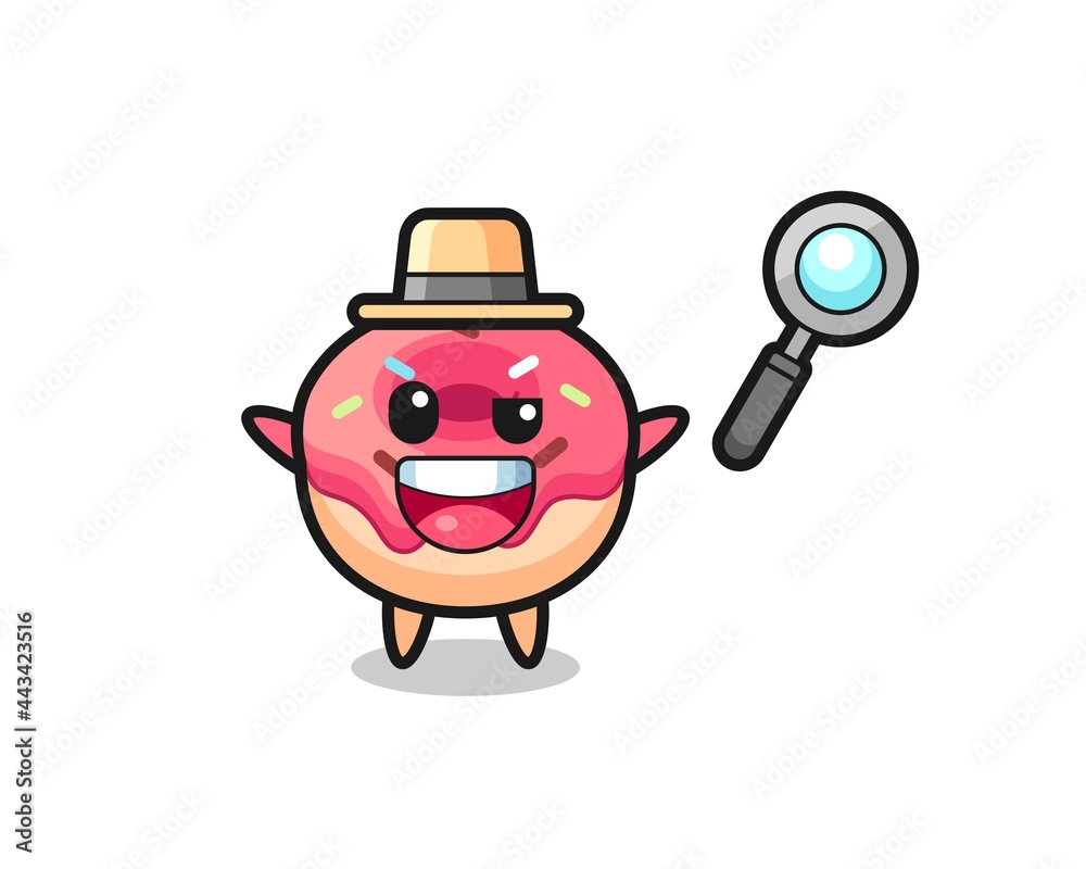 illustration of the doughnut mascot as a detective who manages to solve a case illustration of the doughnut mascot as a detective who manages to solve a case