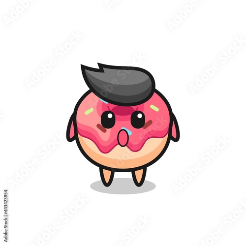 the amazed expression of the doughnut cartoon