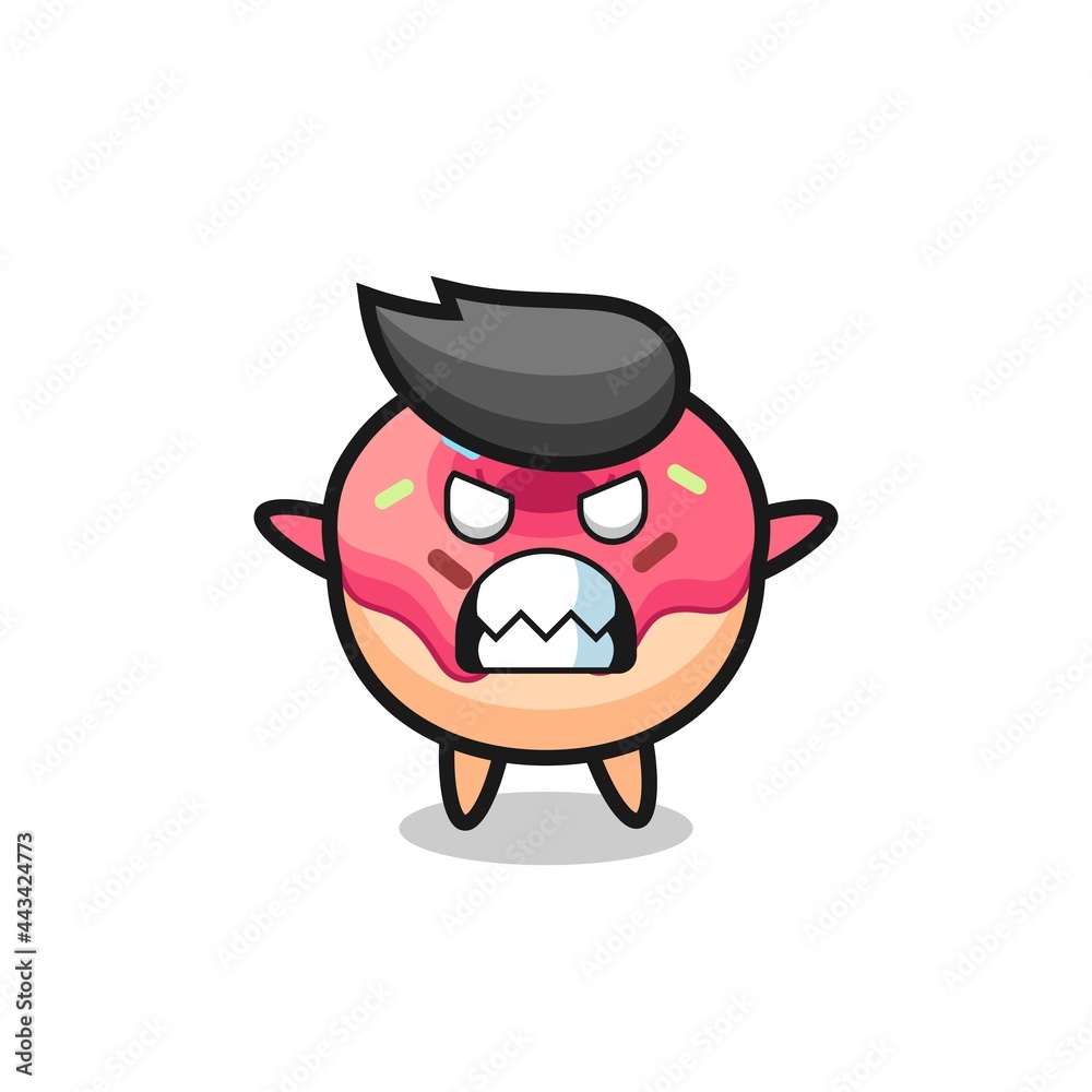 wrathful expression of the doughnut mascot character wrathful expression of the doughnut mascot character