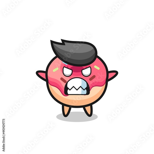 wrathful expression of the doughnut mascot character