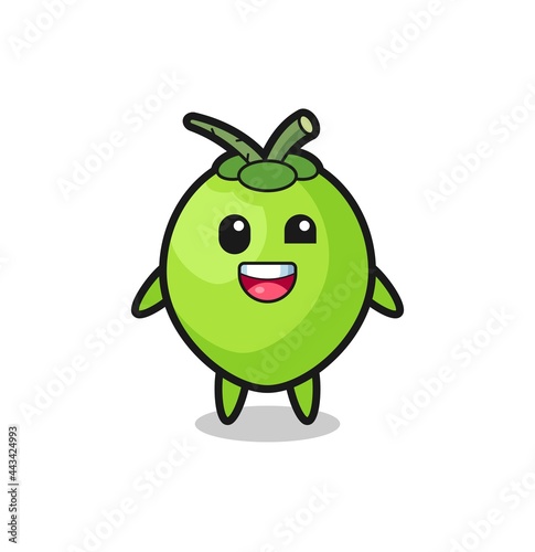 illustration of an coconut character with awkward poses
