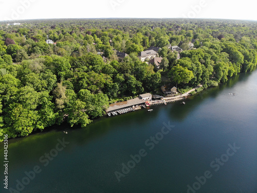 Photography Aerial view of Schlachtensee, the most southerly in the Grunewald chain of lakes