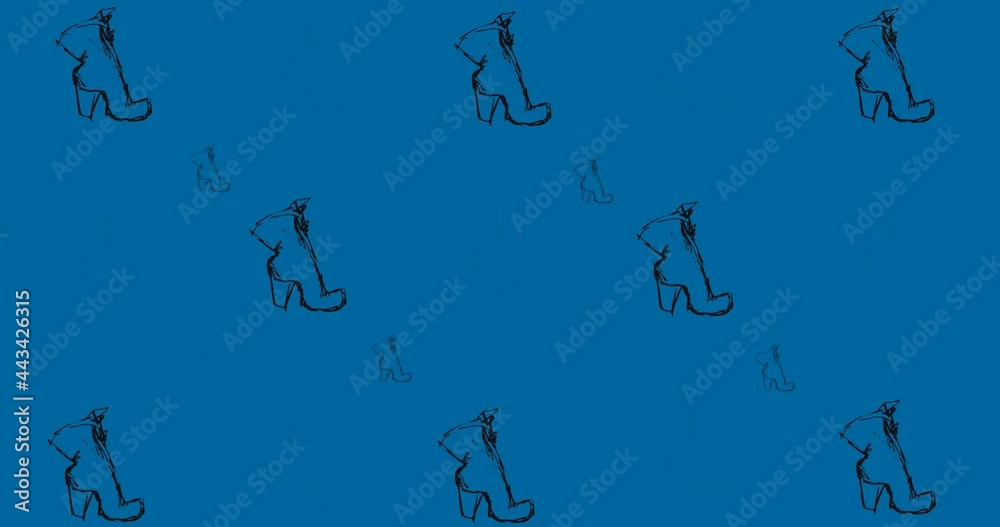 Animation of high heels repeated on blue background Animation of high heels repeated on blue background
