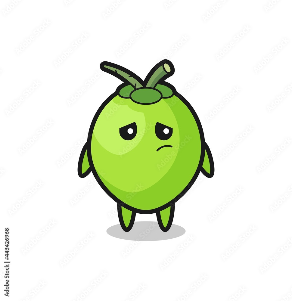 the lazy gesture of coconut cartoon character the lazy gesture of coconut cartoon character