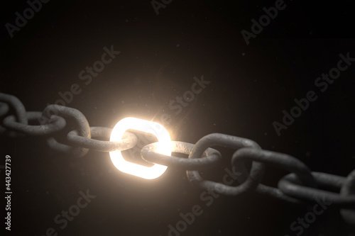 Fotografia Chain with one strong link