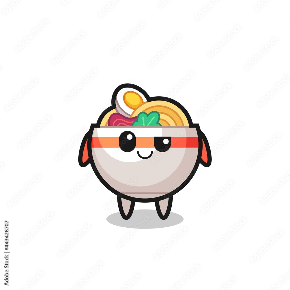 noodle bowl cartoon with an arrogant expression noodle bowl cartoon with an arrogant expression