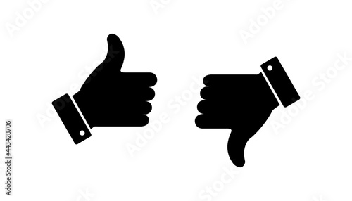Like and dislike icon vector. Thumbs up and thumbs down icon vector. Hand like and dislike