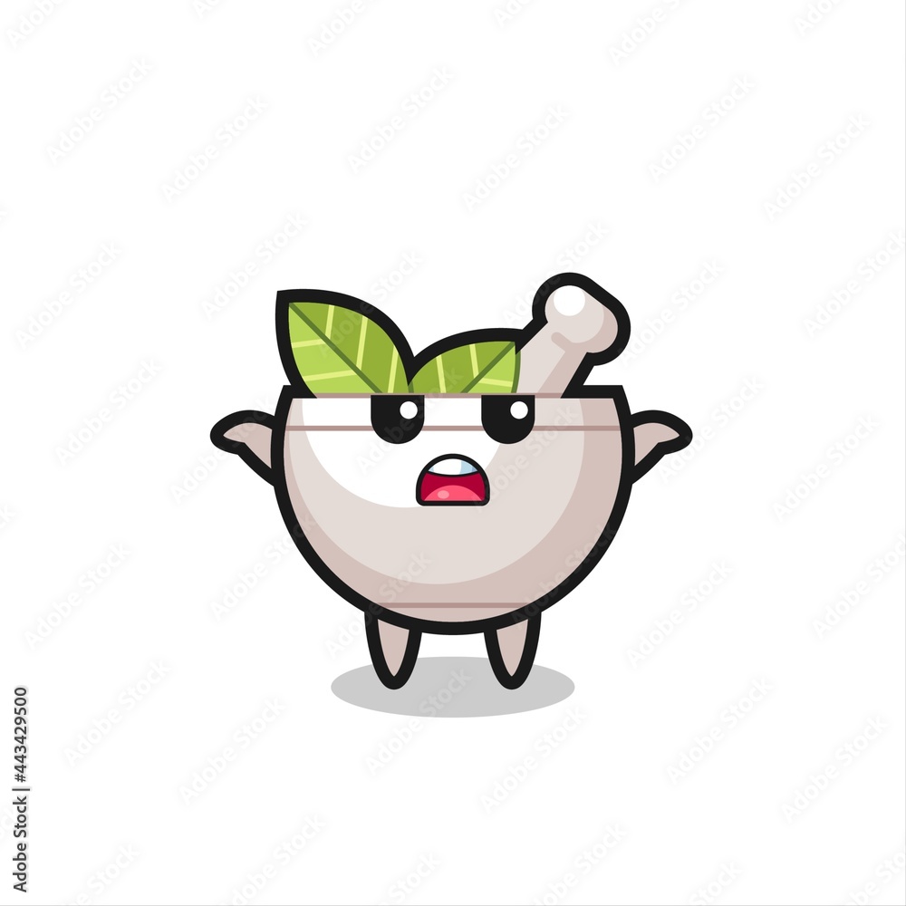 herbal bowl mascot character saying I do not know herbal bowl mascot character saying I do not know