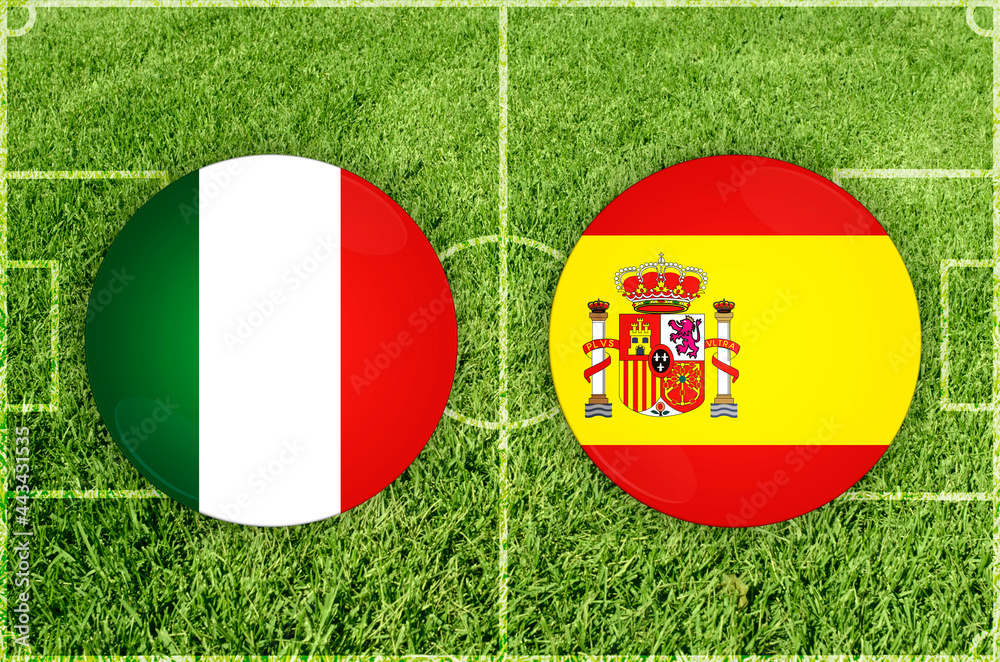 Fototapeta premium Italy vs Spain football match