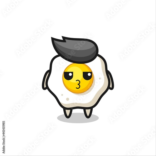 the bored expression of cute fried egg characters © heriyusuf