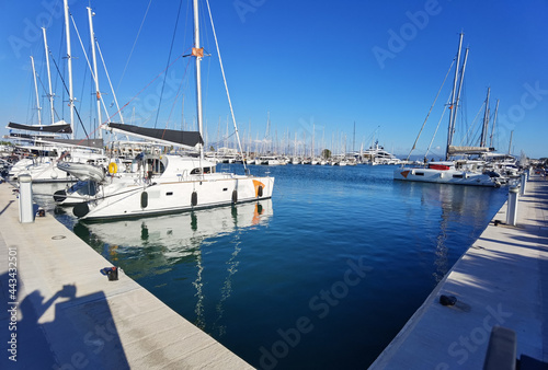 EDITORIAL: PREVEZA PORT, GREECE, 3 JULY 2021, SHIPS IN THE PORT, port of preveza city ships boats yatch photo