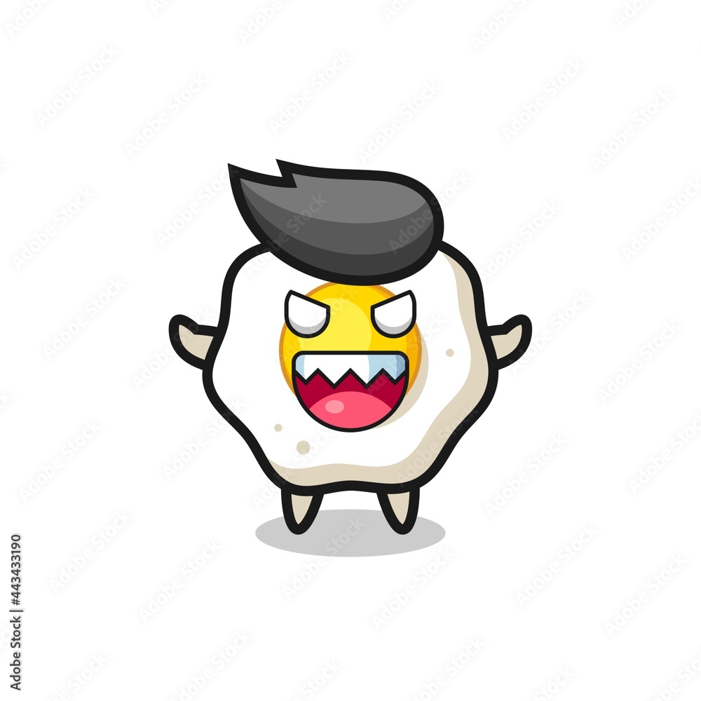 illustration of evil fried egg mascot character