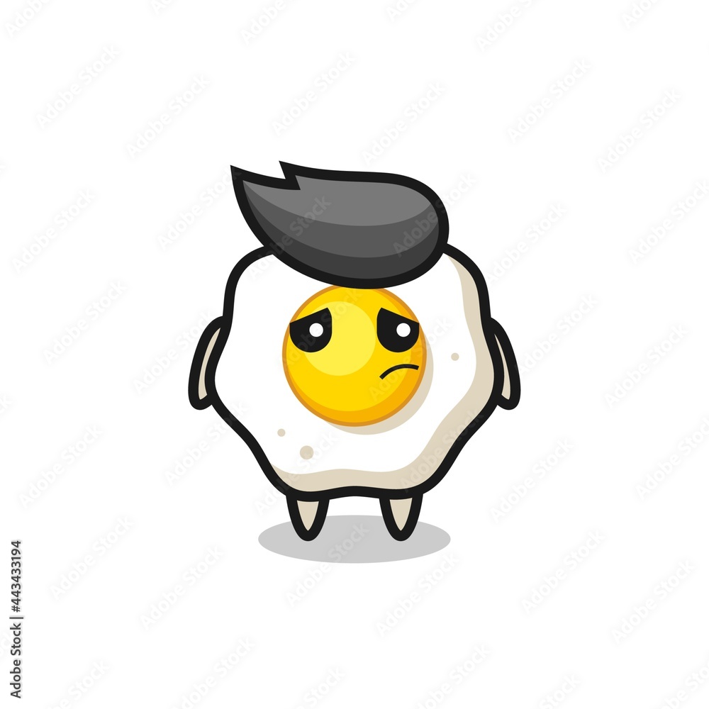 the lazy gesture of fried egg cartoon character the lazy gesture of fried egg cartoon character