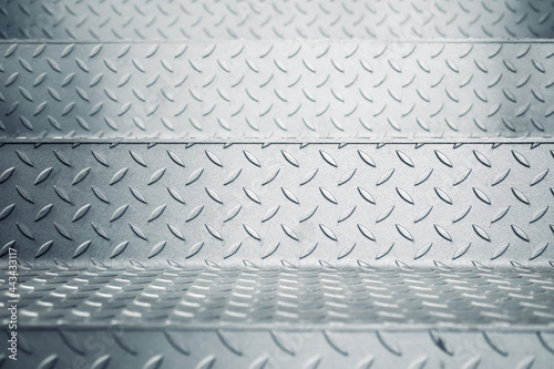 Stainless steel stairs - silver metallic background